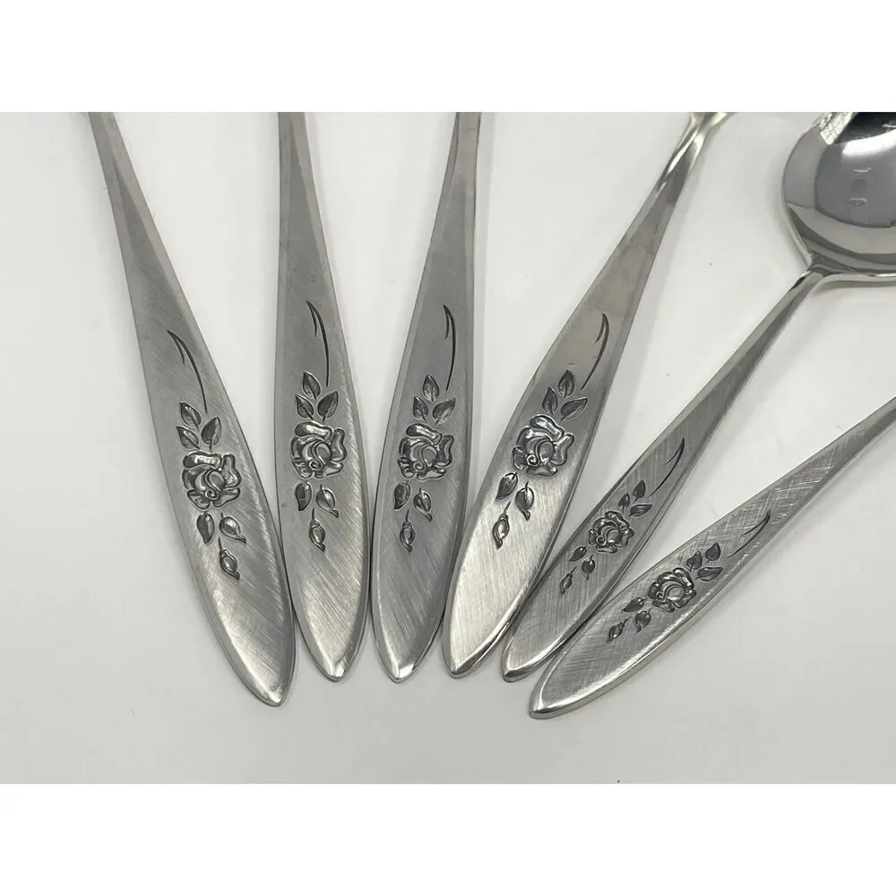 Vintage Oneida Community ROSE SHADOW Serving Set Spoon Fork Ladle Butter Knife